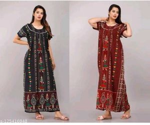 Combo Fresh Cotton Zipper Nighty