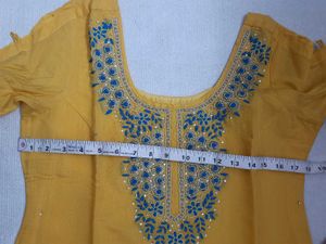 Mustard Suit Set With Banarasi Dupatta