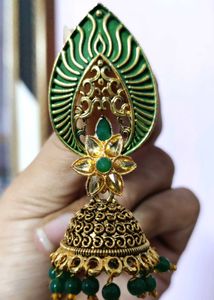 Green Jhumkas