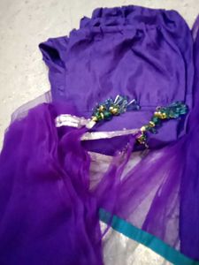 Purple Embroidered Anarkali Dress