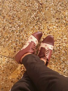Unused Red &amp; White Derby Shoes