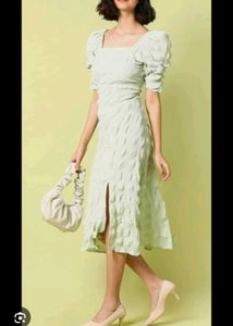 Mint Green Puff Sleeve Dress