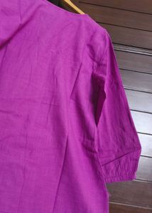 Women Cotton Purple Kurta Set