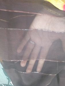 Brown Satin Patta Saree