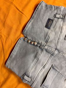Grey Denim Shorts For Women