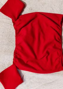 Red Off-Shoulder Top