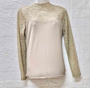 Mango Brand Medium Size Lace Mendhi Colour Top