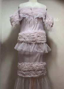 Lisette Ruffle Off Shoulder Gown
