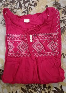Pink Thread Work Tunic Top