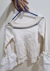 Offshoulder White Top