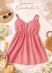 Red &amp; White Gingham Tank Top