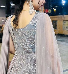 Elegant Grey Ethnic Gown