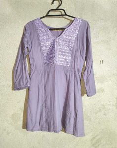 Lavender Embroidered Tunic
