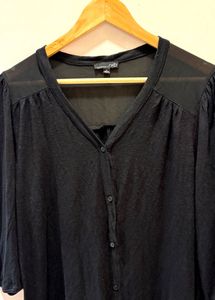 Black Button-Down Top