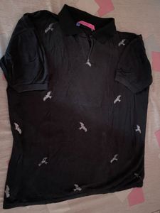 Bird Print Polo Shirt