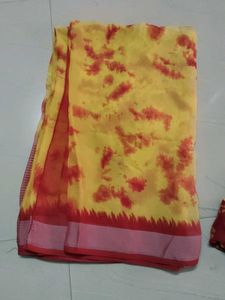 yellow Saree &amp; Blouse Set