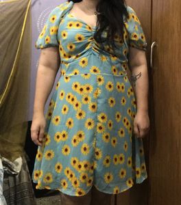 Sea Green Floral Dress