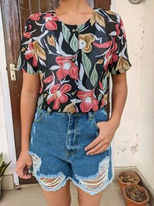 Floral Print Crop Top