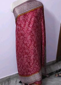 Elegant Maroon Bandhani Saree