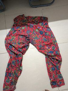 Biba Red Printed Palazzos