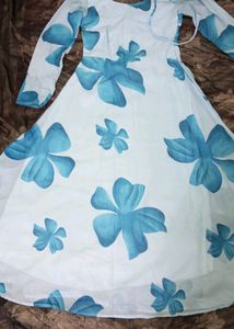 New/Unused Blue Georgette Gown With Dupatta