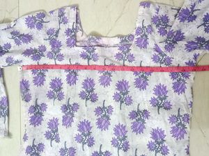 🆕 Corset Purple Floral Bell Sleeve Short Kurti