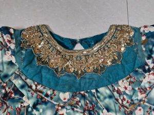 Floral Print Green Dress