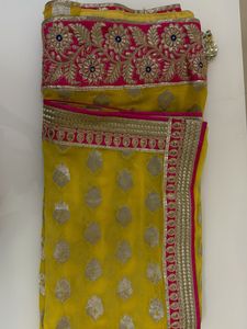 Yellow Embellished saree