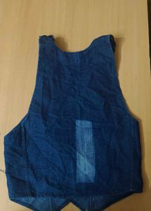 Denim Vest with Braided Straps
