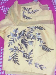 Padded Blouse Yellow Colour