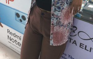 High Waist Stylish Brown Trousers