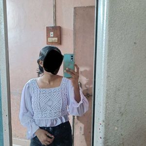Puff Sleeve Crop Top 💗
