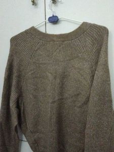 Oversized Brown Knit Cardigan