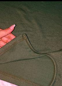 Olive Mini Skirt with Cutout