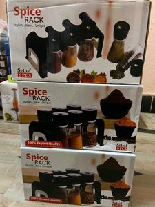 Plastic Spice Jars 6 With Stand