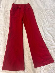 Y2K Red Low Rise Flared Pants