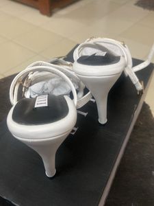 ELLE White Heeled Sandals - Size 6