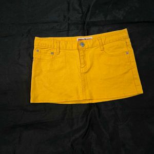 Micro Mini Yellow Denim Skirt /Genz