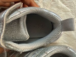 Girls Silver Glitter Sneakers
