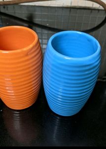 Set of 2 Hand Painted Ceramic Milk/Lassi Glasses