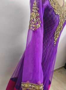 Purple &amp; Pink Embroidered Anarkali Dress