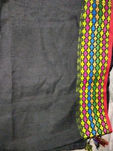 Black Saree with Colorful Border