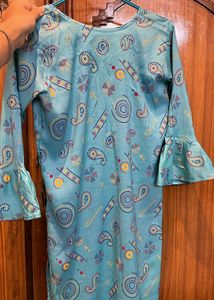 Blue Paisley Print Dress
