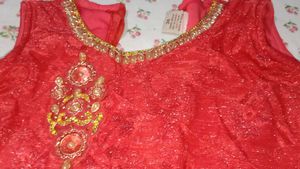 Red Embellished Party gown
