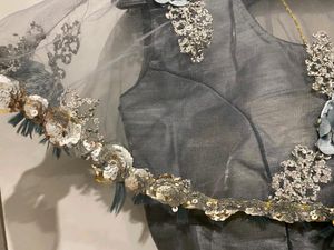 Grey Layered Lehanga With Blouse
