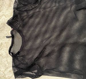Black Mesh See-Through Top