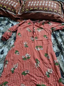 Foral Orange Kurti