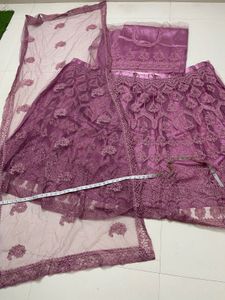 Mauve Embroidered Lehenga Choli Set