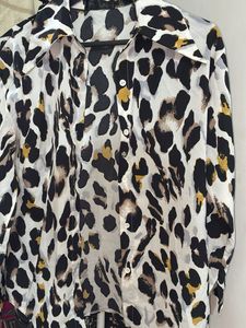 Leopard Print Button-Down Shirt