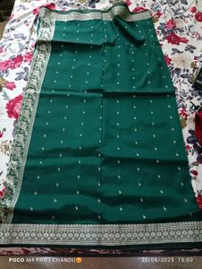 Pure Green Banarasi Silk Saree